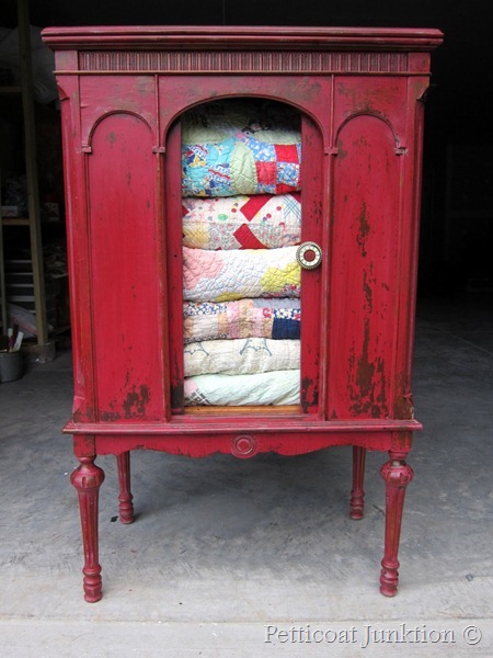 Painted cabinet using Miss Mustard Seed's Milk Paint in Tricycle, Petticoat Junktion