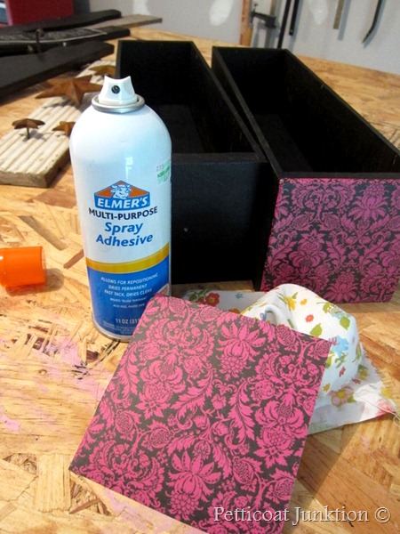 Decoupage using spray adhesive, Petticoat Junktion