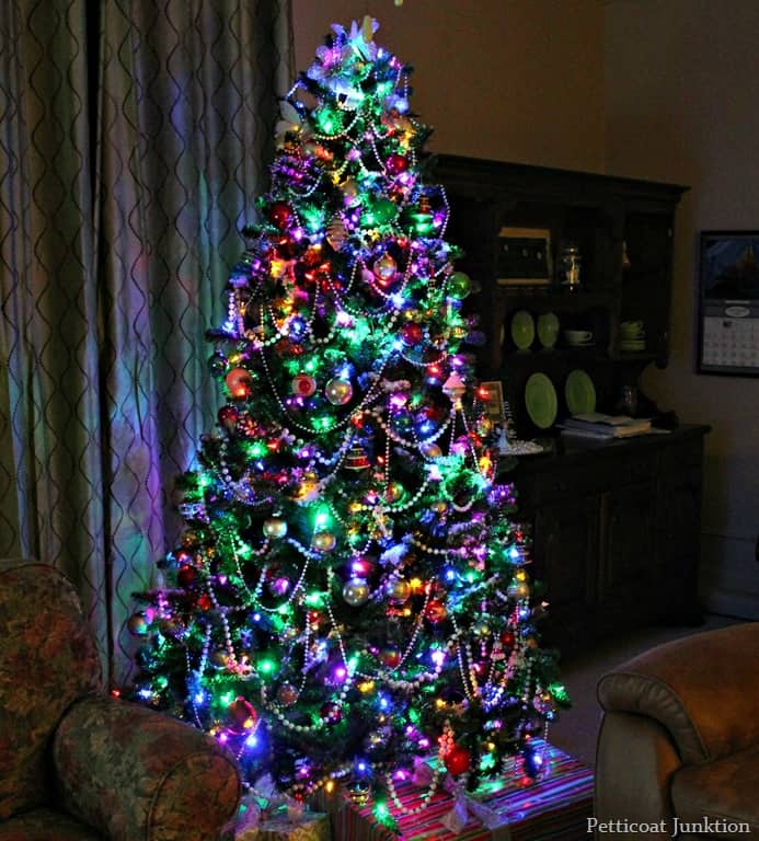 Christmas Tree With Colored Lights 