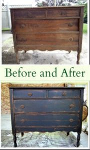 Antique Furniture Finish | Black Dresser With Antiqued Paint