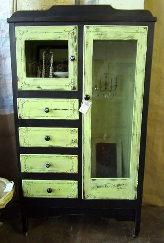 Green and Gorgeous Vintage Wardrobe…Painted Furniture Show and Tell