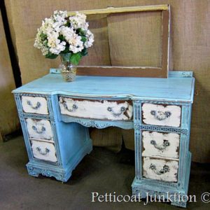 heavily-distressed-furniture-project-blue-and-white-desk