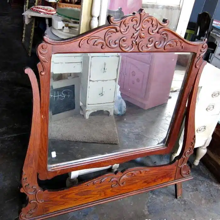 vintage mirror dresser topper