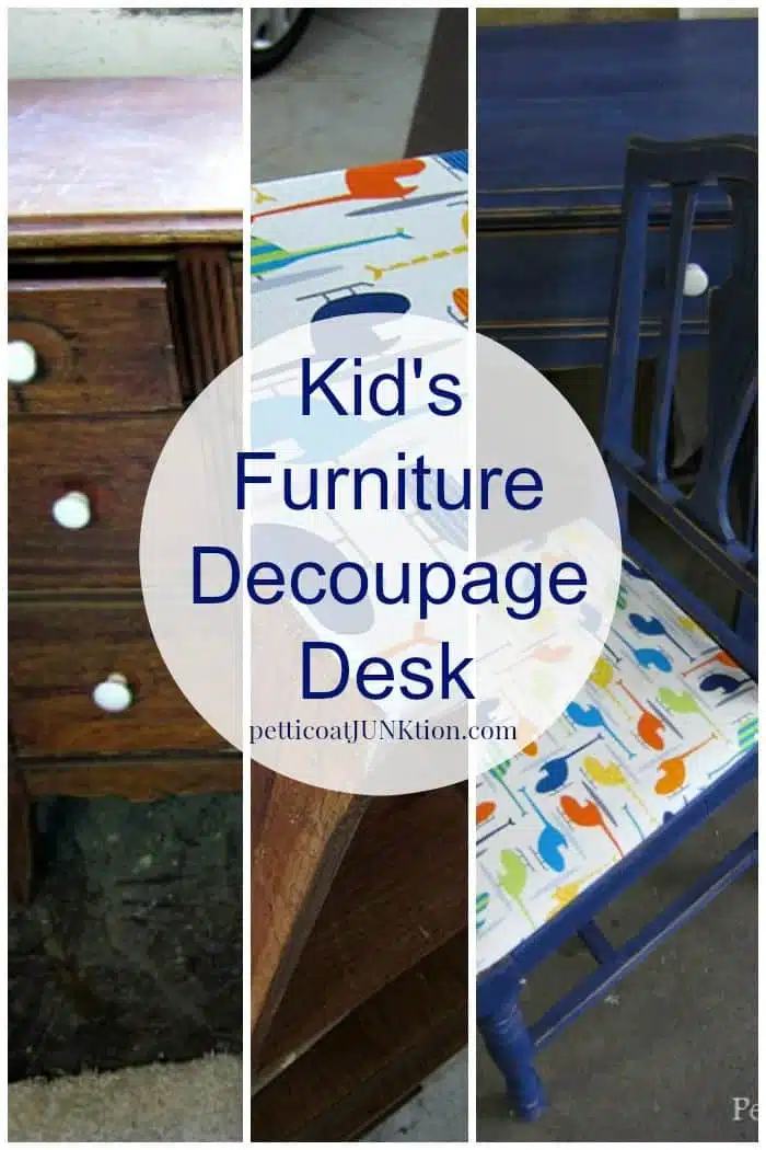 Decoupage furniture project for a kid's room