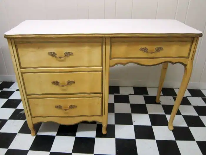 French Provincial desk before painting