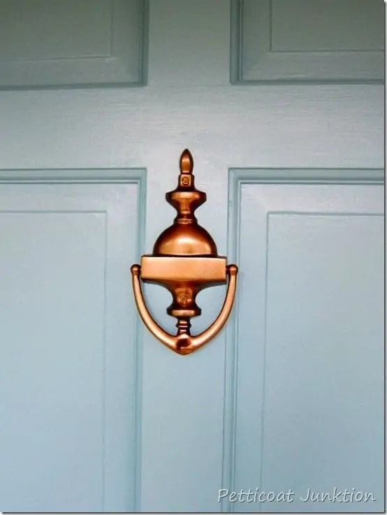 How to Spray Paint Shiny Brass Door Hardware Plus Adding House Numbers