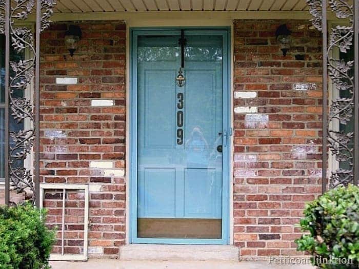 Painted Metal Storm Door And Front Door Home Improvement