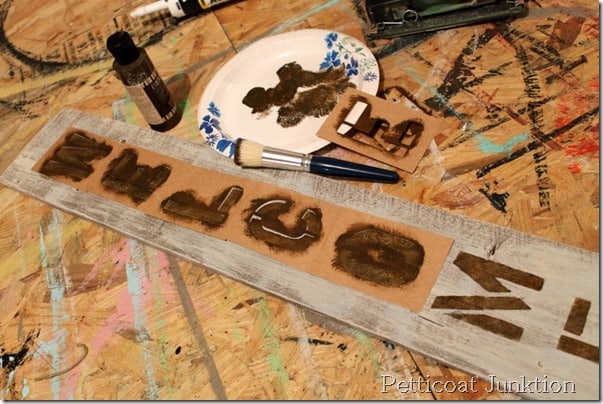 stenciling a wood sign