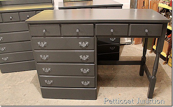 painted-desk-hutch-dresser-gray