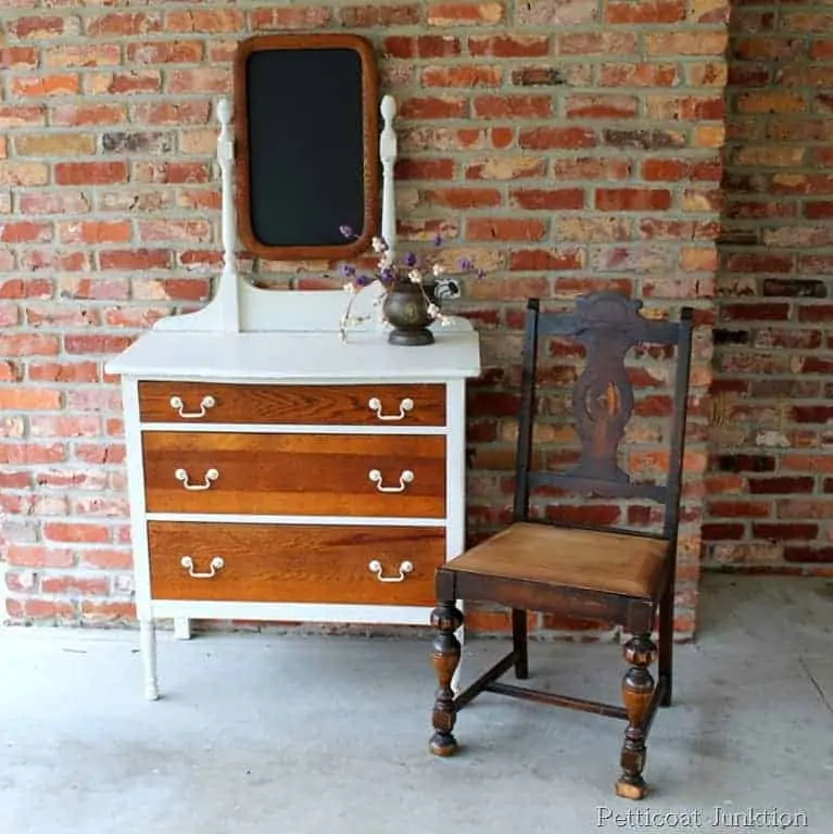 Vintage Oak Furniture Paired With White Paint
