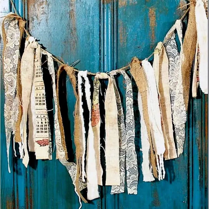 How To Make A Burlap And Vintage Linens Garland 