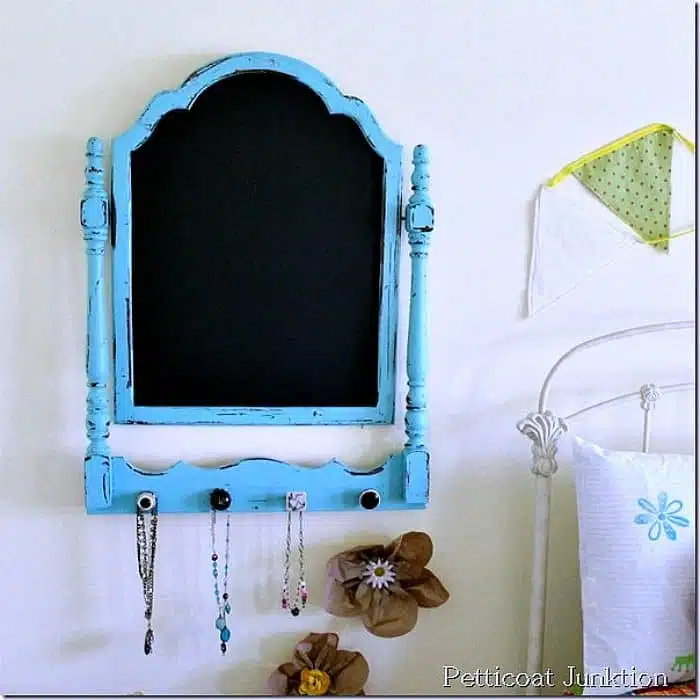 turquoise chalkboard craft project Petticoat Junktion diy