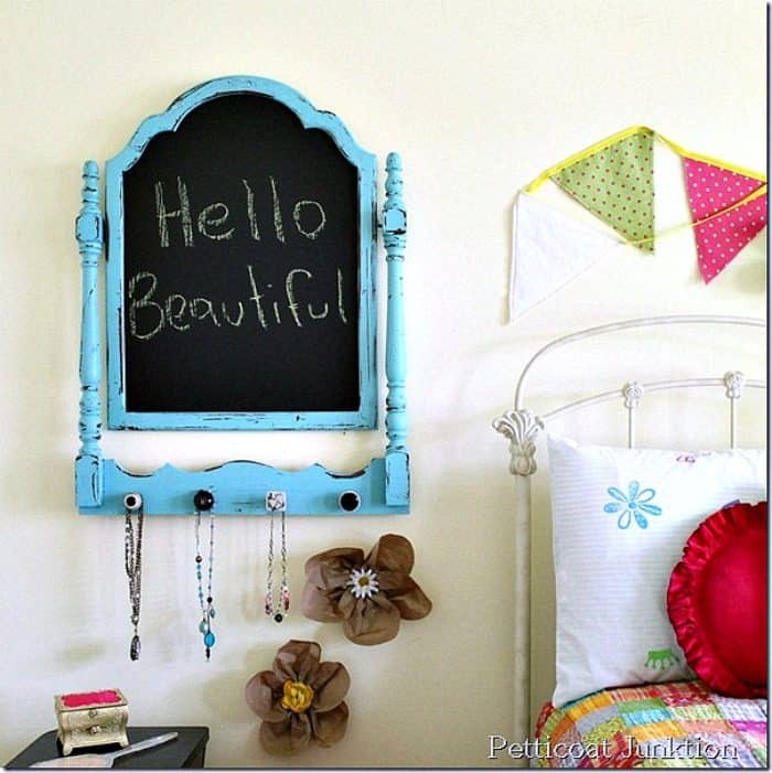 turquoise chalkboard diy Petticoat Junktion craft project