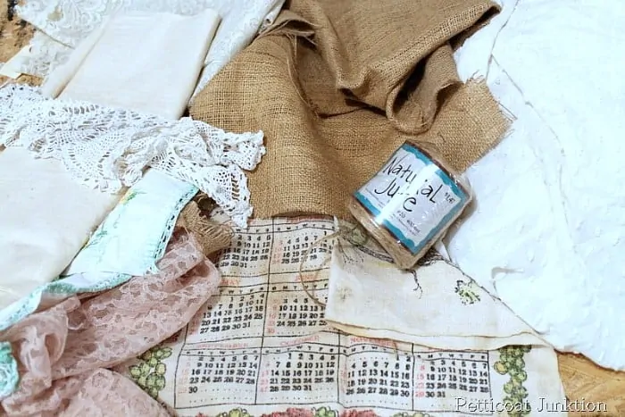 vintage linens garland