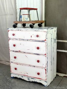 red white and blue furniture upcycle project