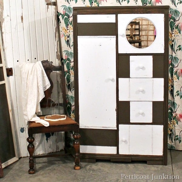 Color Block Furniture Brown And White Wardrobe Petticoat Junktion