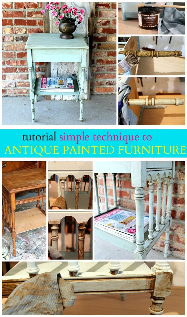 How to Antique Painted Wood Furniture - Petticoat Junktion