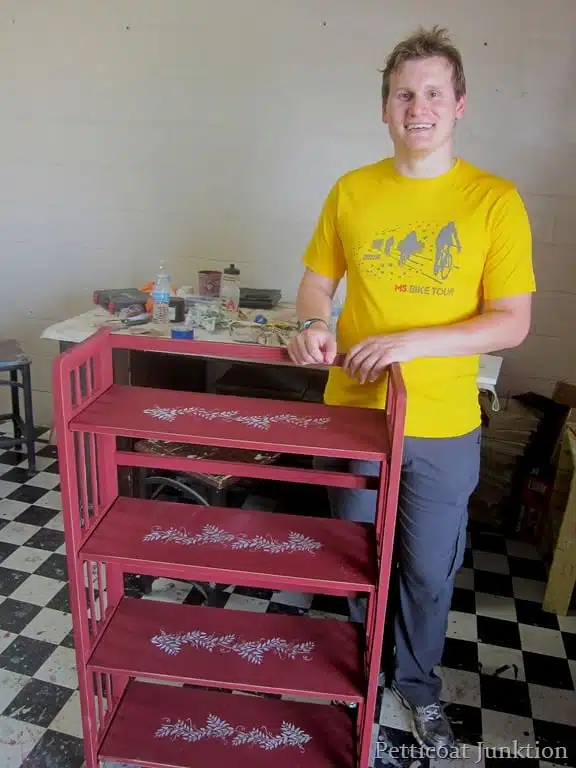 learning how to paint furniture at a furniture painting workshop
