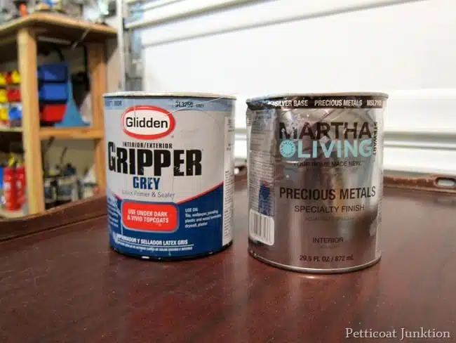 martha stewart metallic paint and glidden gray primer