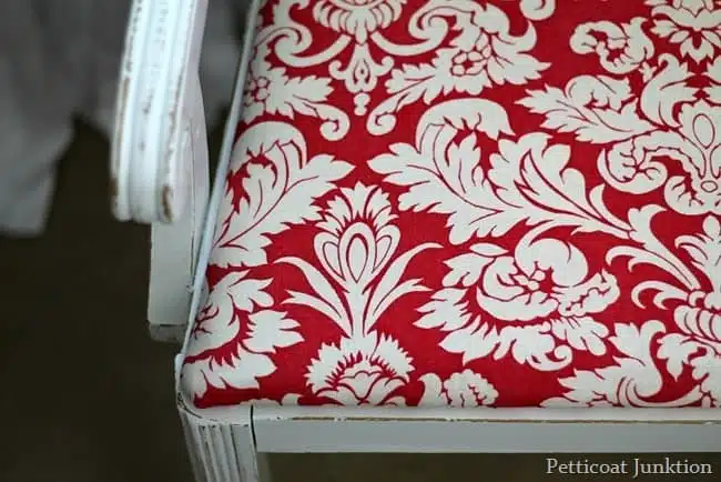 red and white damask print seat cover