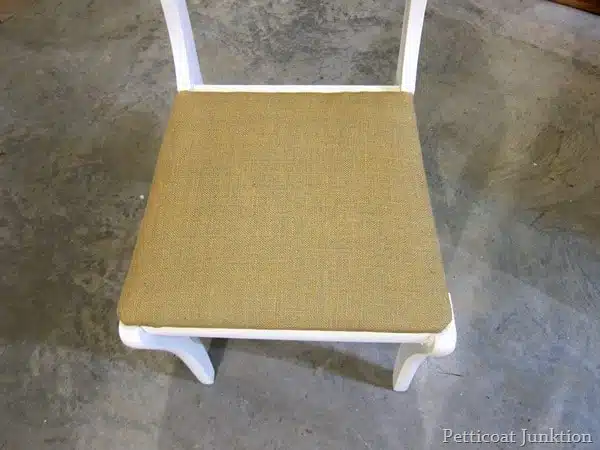 cover a chair seat with burlap petticoat junktion