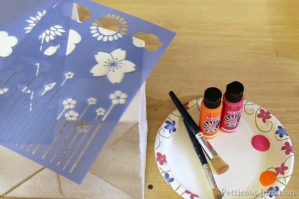 how to stencil a cardboard box petticoat junktion