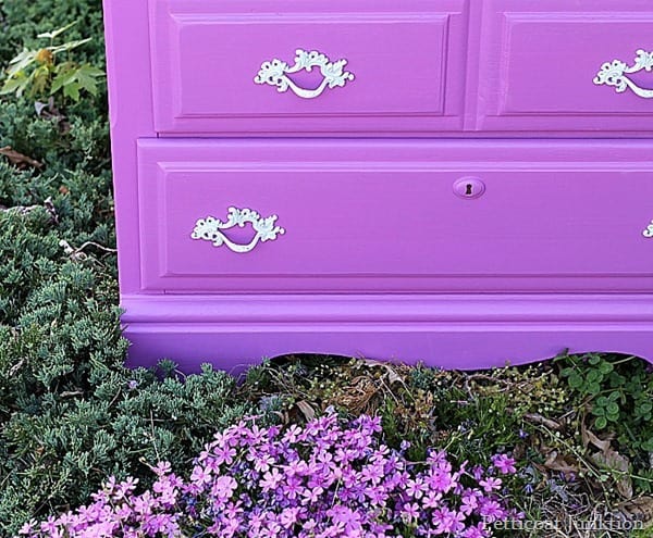 painted furniture makeover with radiant orchid by petticoat junktion