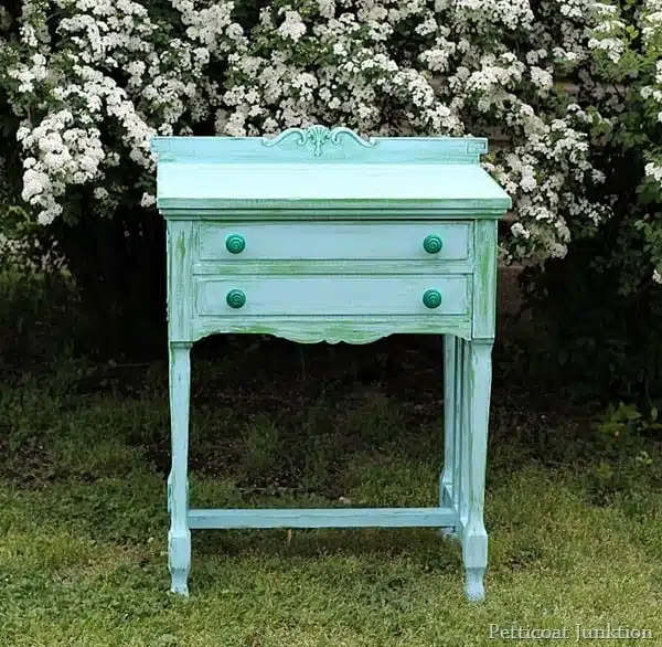 Vaseline Distressed Furniture Finish In Turquoise And Green petticoat junktion