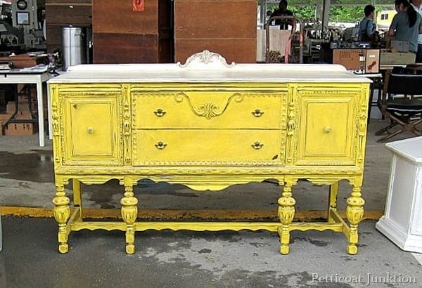 Nashville Flea Market Furniture Finds, yellow sideboard