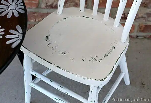 childs chair painted white and distressed Petticoat Junktion