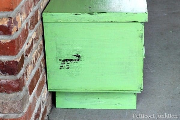 how to distress painted furniture with Vaseline Petticoat Junktion