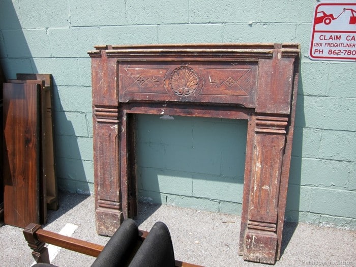 Antique Wood Fireplace Mantel