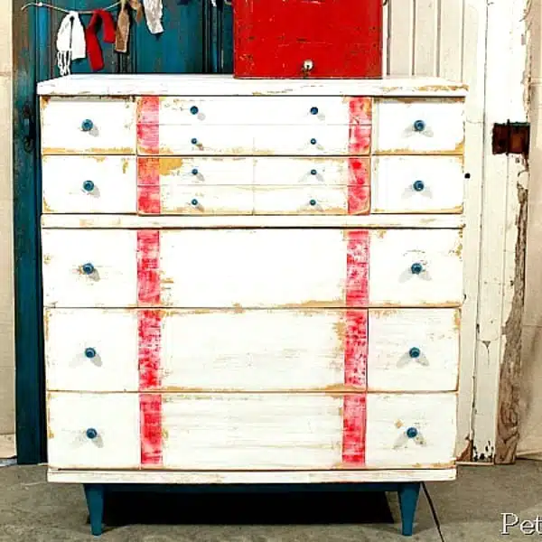 nautical style furniture in red white & blue