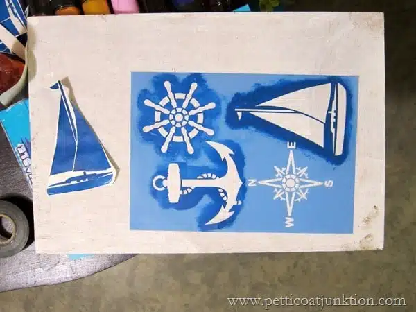 stencils for nautical theme furniture Petticoat Junktion