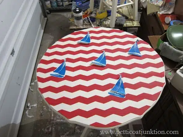 Sailboat Inspired Nautical Themed Pub Table Tutorial