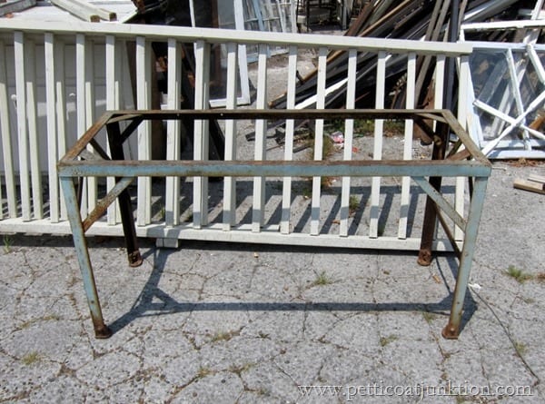 rusty iron table base junk find Petticoat Junktion