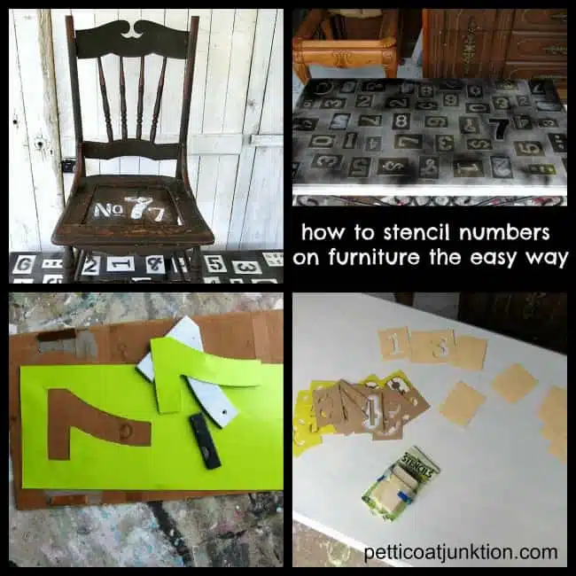 How to stencil numbers on furniture the easy way 650 Petticoat Junktion