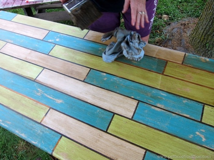 how to paint faux wood planks