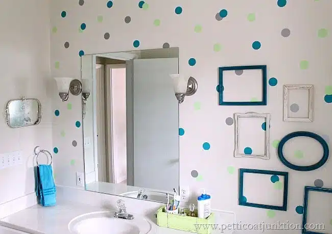how to apply color to a wall using Wallternatives Dots Petticoat Junktion project