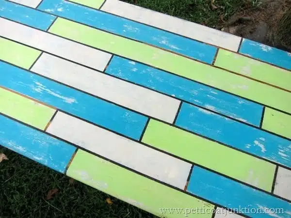 how to fake a painted plank tabletop