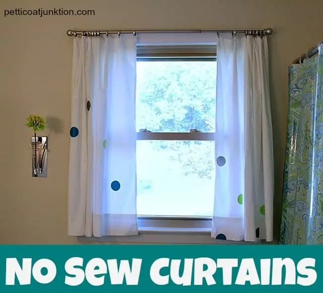 Budget White No Sew Curtains For Small Windows