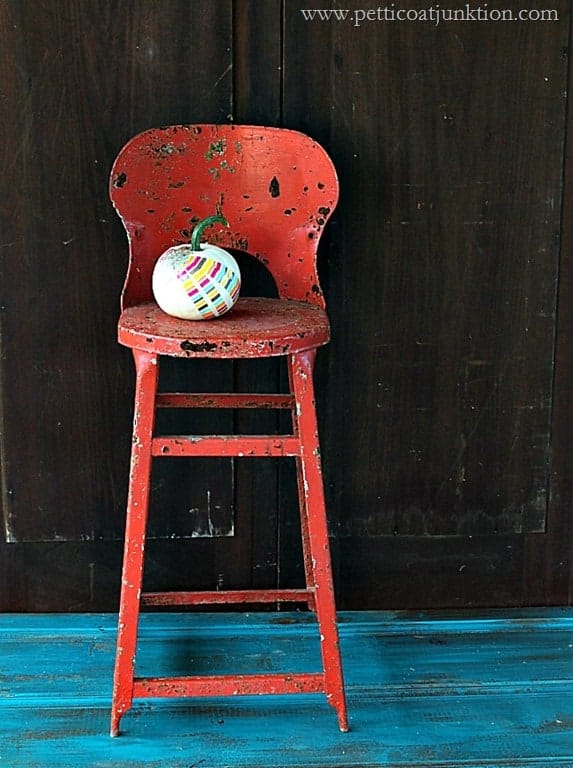 The Pumpkin Takes A Seat { Orange Rusty Flea Market Find } Petticoat