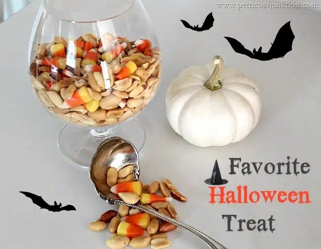 favorite Halloween treat salted peanuts and candy corn