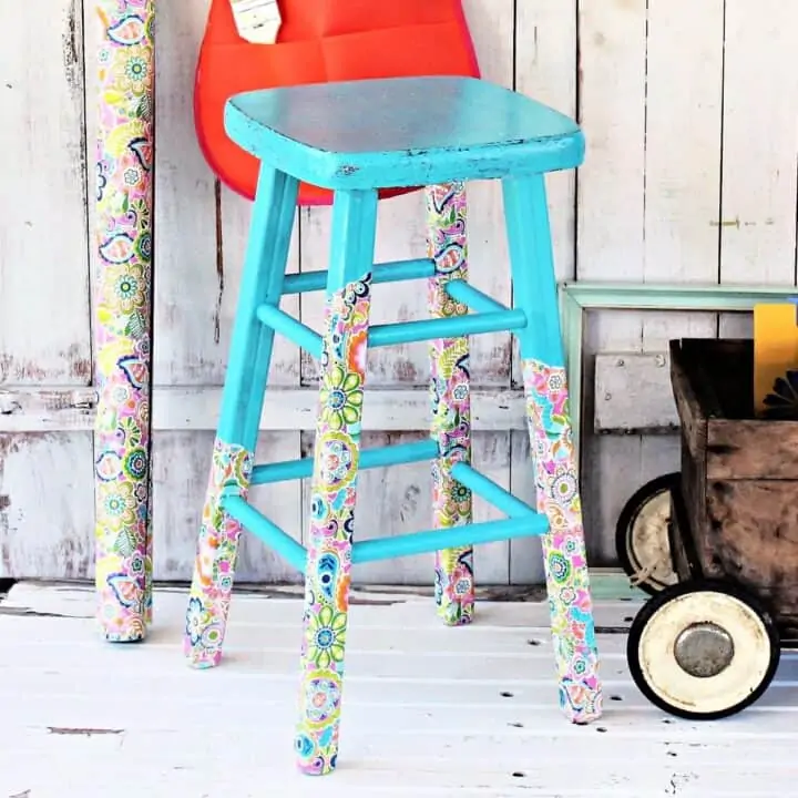 paper decoupage mod podge furniture project