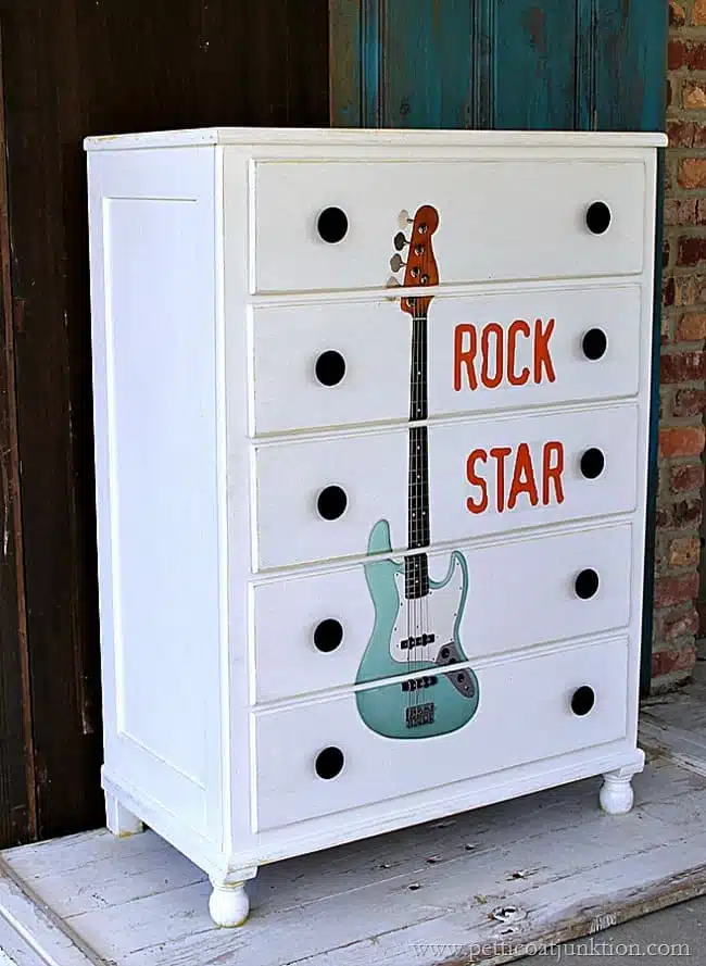 rock star decal furniture project Petticoat Junktion