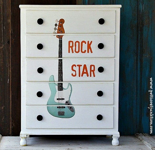Rock Star Decal Furniture Makeover Before And After Petticoat