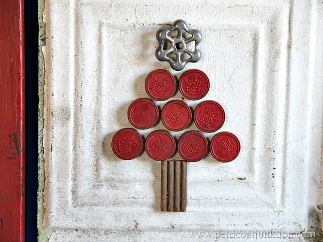 game piece diy Christmas tree wall decor Petticoat Junktion