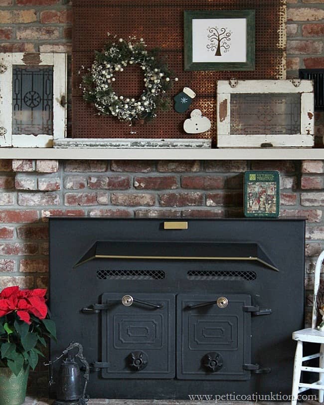 Decorating the mantel for Christmas Petticoat Junktion