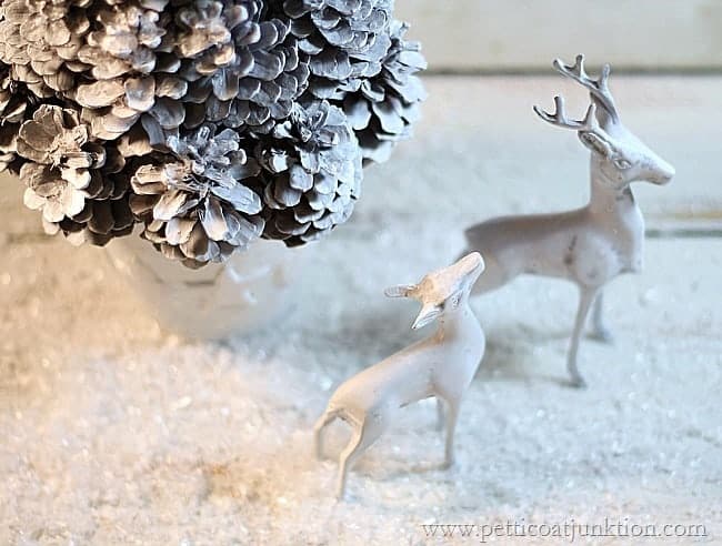 brass deer spray painted white brass deer spray painted white