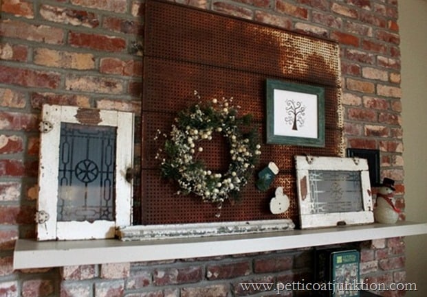 junk salvage Christmas mantel decorations Petticoat Junktion